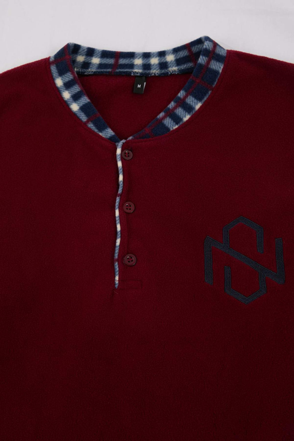 Bordo Regular Fit Ekose Desenli Dugmeli Polar Pijama Tak?m? TMNAW26PT00080