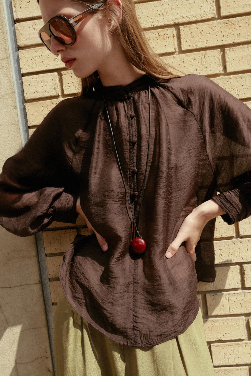 SEMI-SHEER PUFF SLEEVE BLOUSE - Zara фото 7