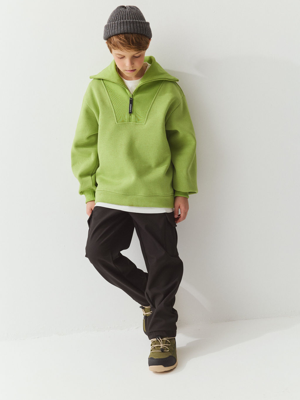 Брюки карго Softshell демисезонные Уголь 7+ - Bungly фото 2