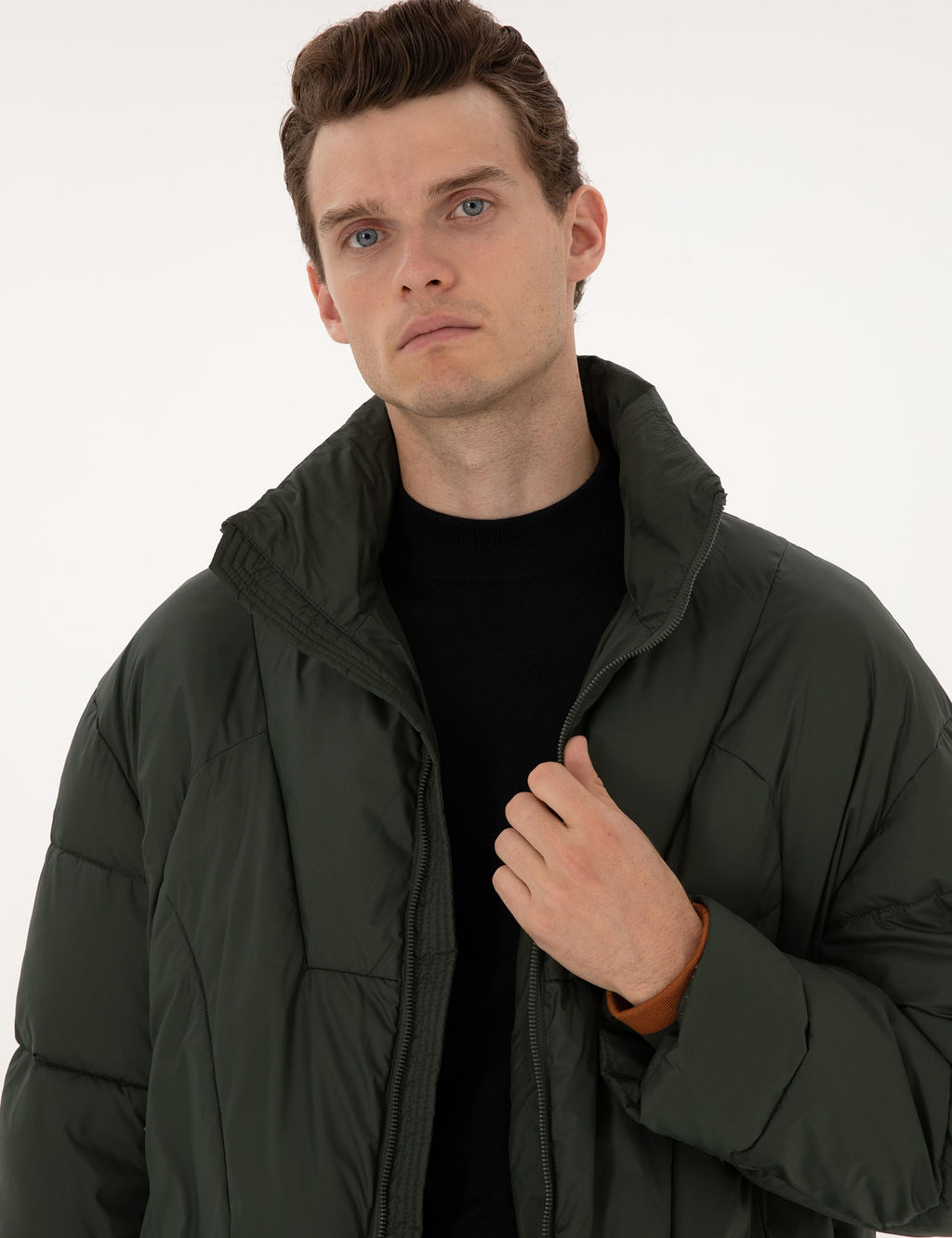 Koyu Haki Oversize Mont