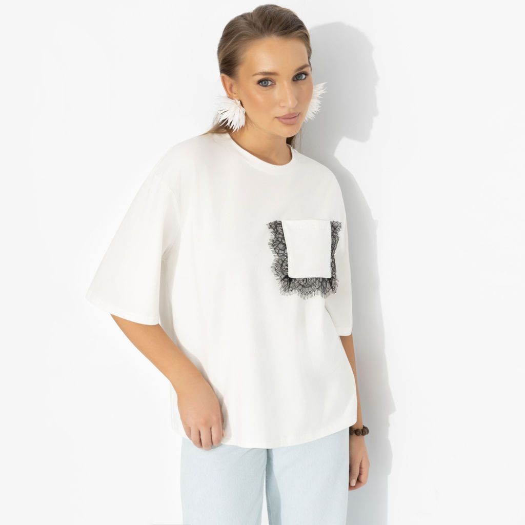 Футболка из мягкого хлопка, На стильной волне (белая) - Charutti фото 4