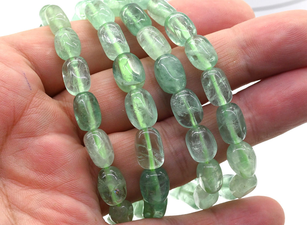 Браслет из кварца тонированного прямоугольник 7*10мм, цвет зеленый