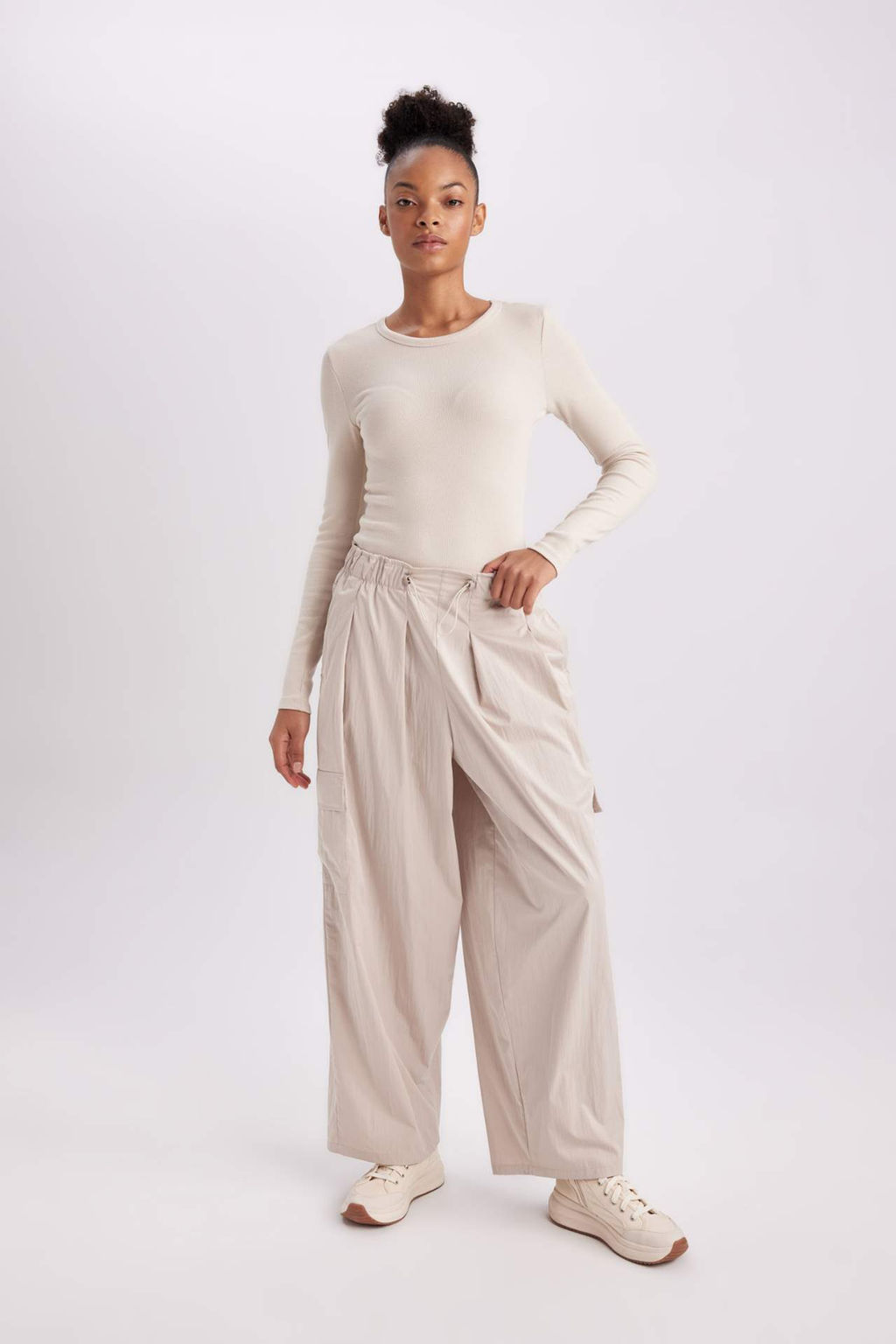 DeFactoFit Oversize Genis Kal?p Parasut Pantolon фото 2