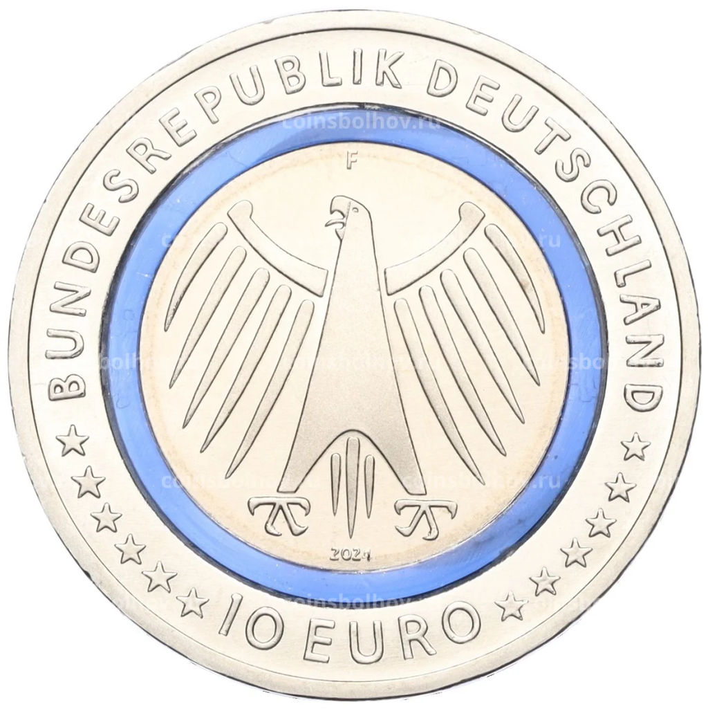 Монета 10 евро 2024 года F Германия На службе общества Полиция
