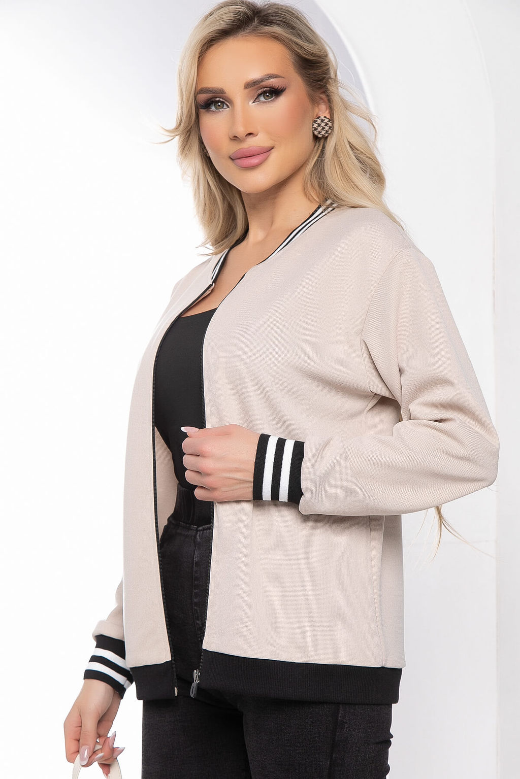 Бомбер Игра со стилем (беж) Б8542 - Lt collection фото 7