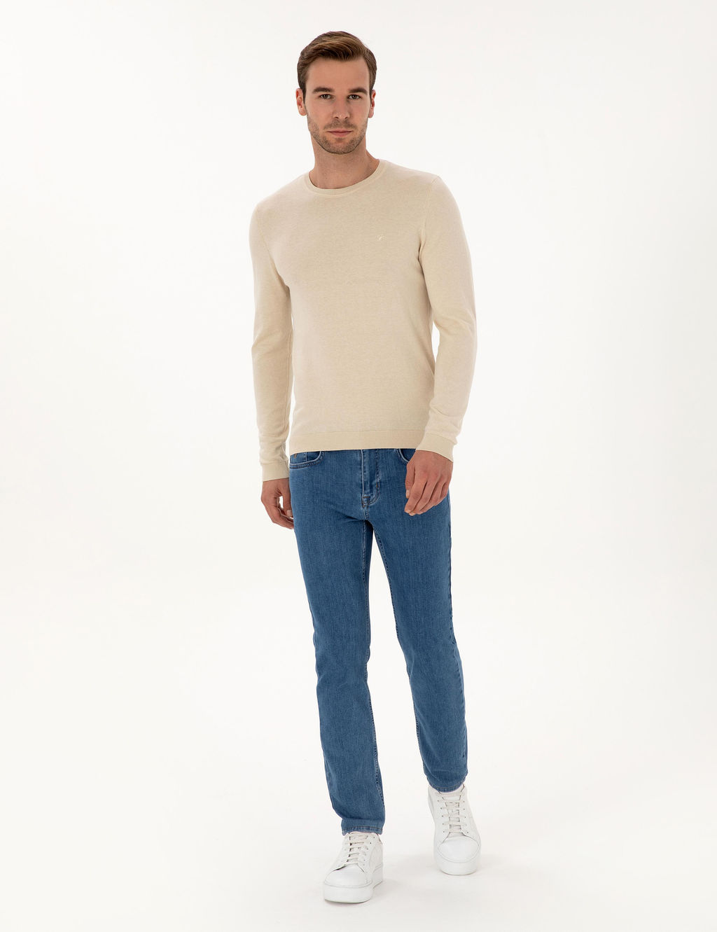 Bej Slim Fit Basic Kazak - Cacharel фото 4