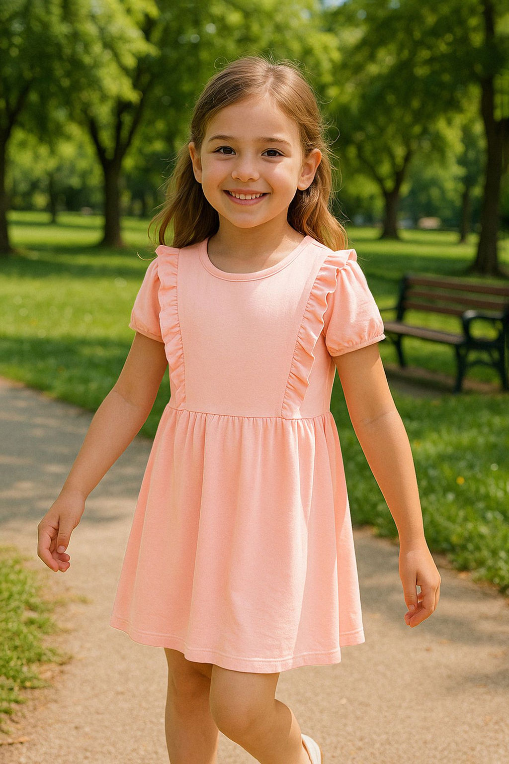 Mor K?z Cocuk %100 Pamuk F?rf?rl? K?sa Kol Mini Bayraml?k Orme Elbise TKDSS25EL00065 - Trendyolmilla фото 4