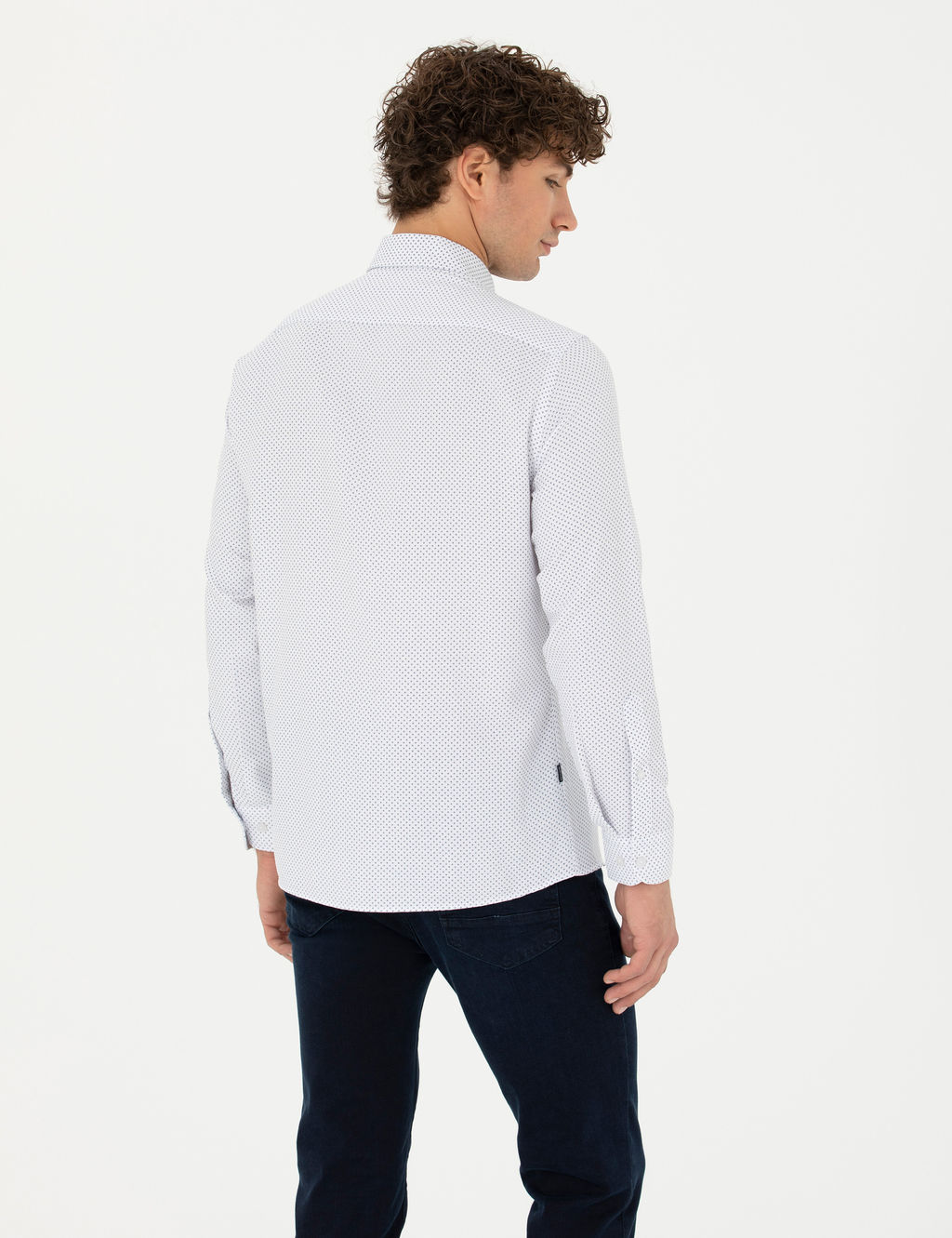 Lacivert Slim Fit Uzun Kollu G_mlek