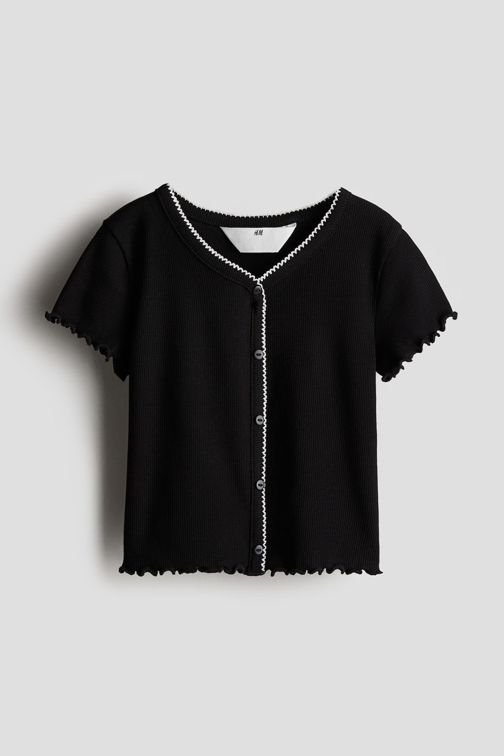 Camiseta de algodon acanalado