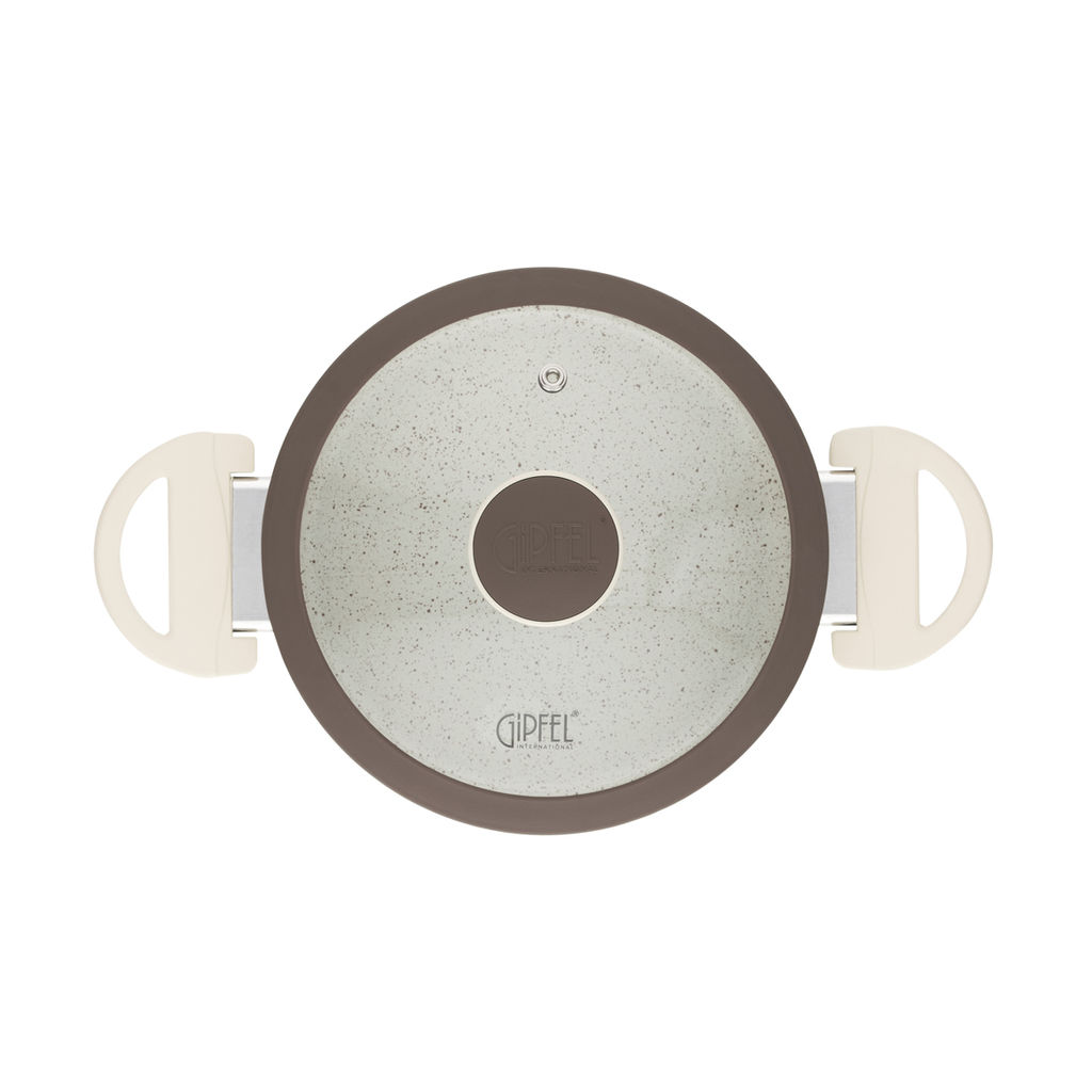 0432 GIPFEL Кастрюля SONRIZO 20см/3л из кованого алюминия со стеклянной крышкой, с индукционным дном, с 3-слойным антипригарным мраморным покрытием Excilon Marble. Толщина: 2,0/4,0мм  фото 5