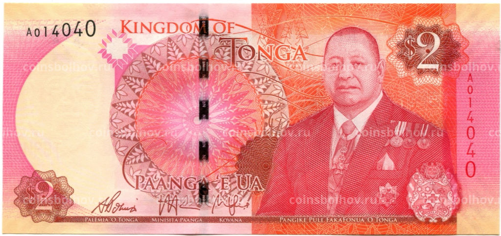 Банкнота 2 паанга 2015 года Тонга