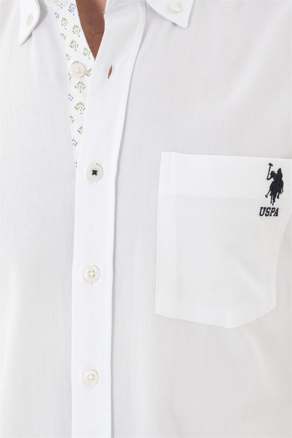 U. S. Polo Assn / Мужская белая рубашка с длинным рукавом - U.s. polo assn фото 7