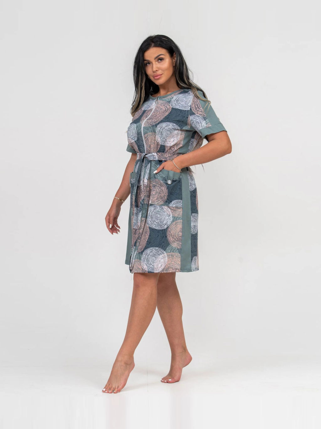 Халат женский, цвет зеленый