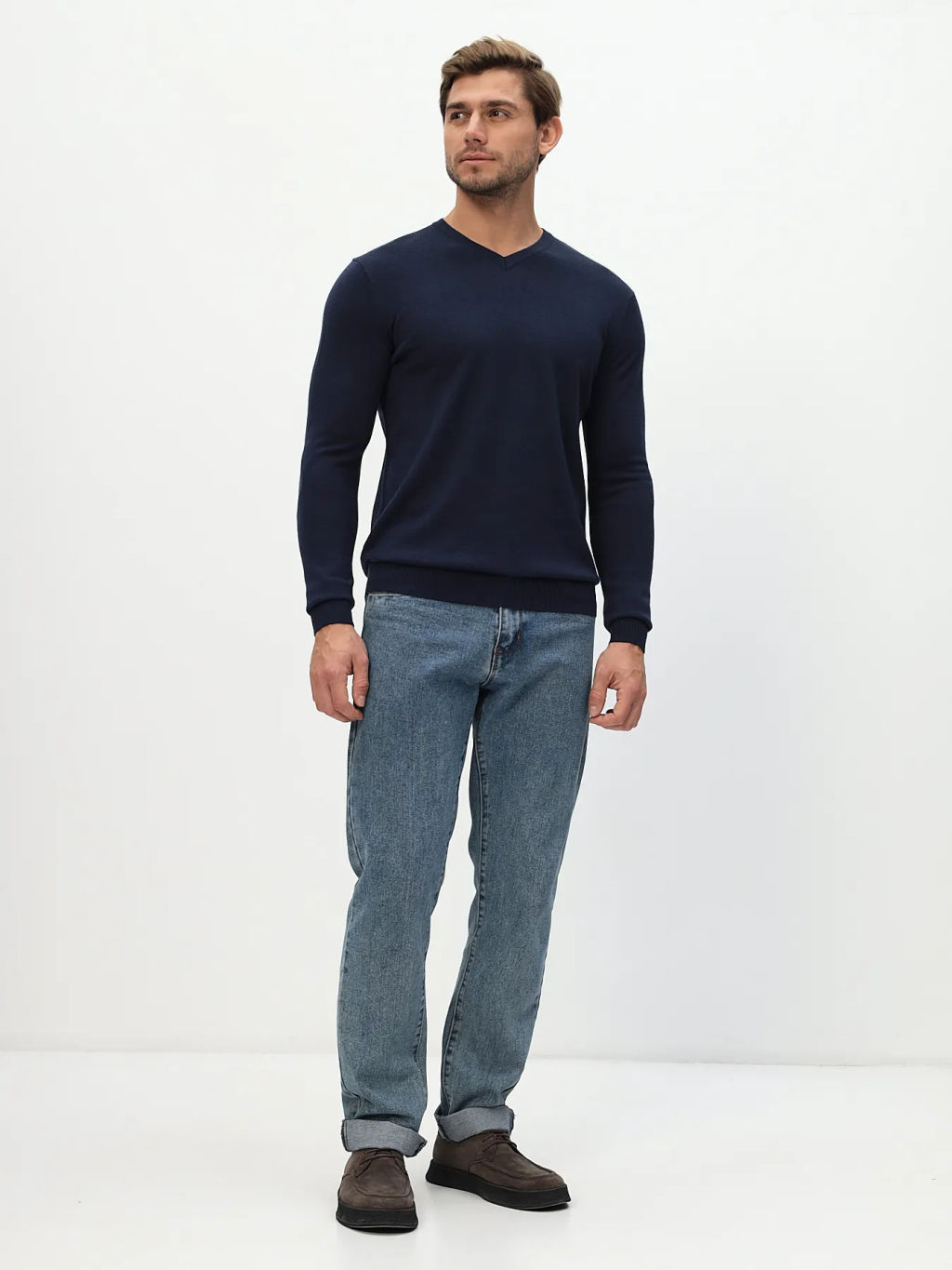 Джемпер мужской GREG G124-CT 125278 (т. джинс)  фото 5
