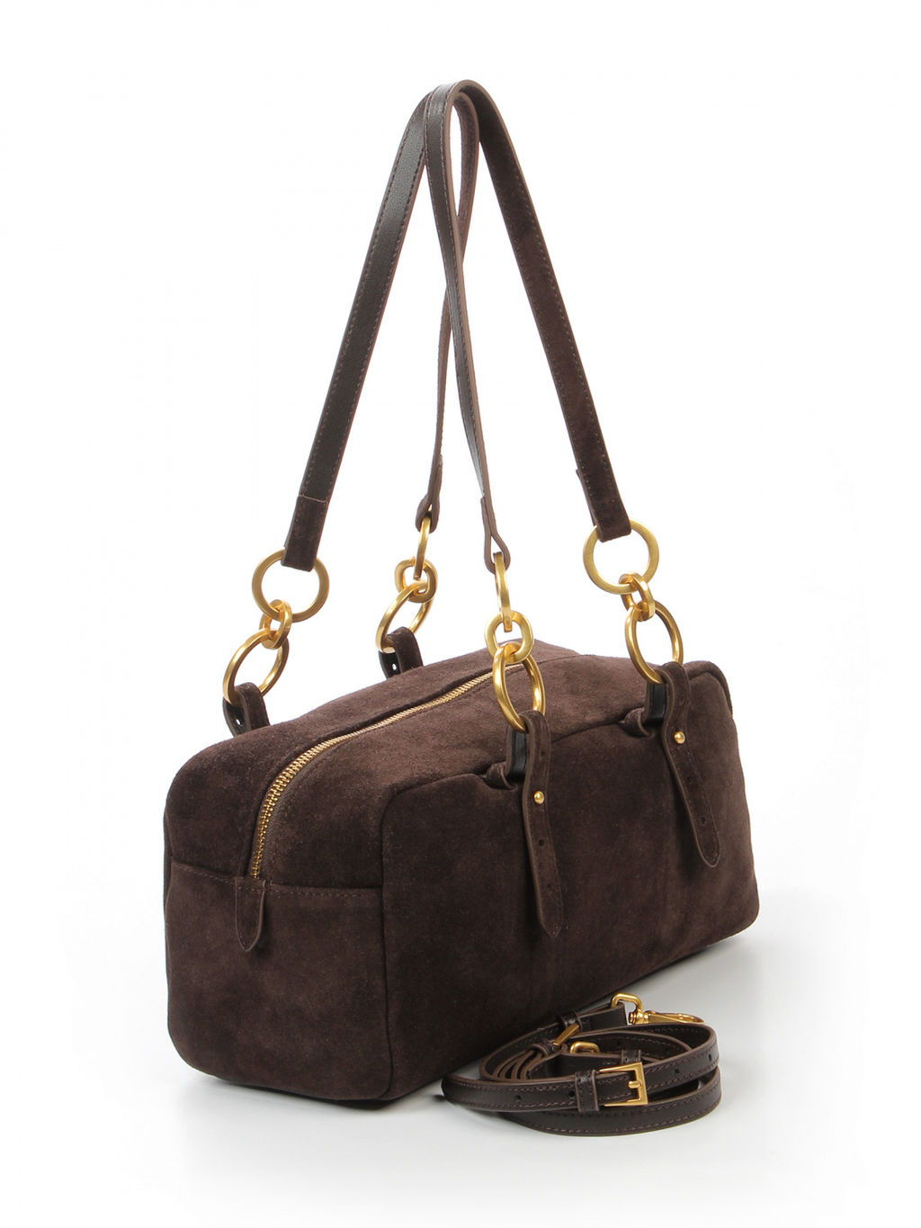 LACCOMA сумка АМ2260-Ф-коричневый натуральная замша хлопок  фото 4