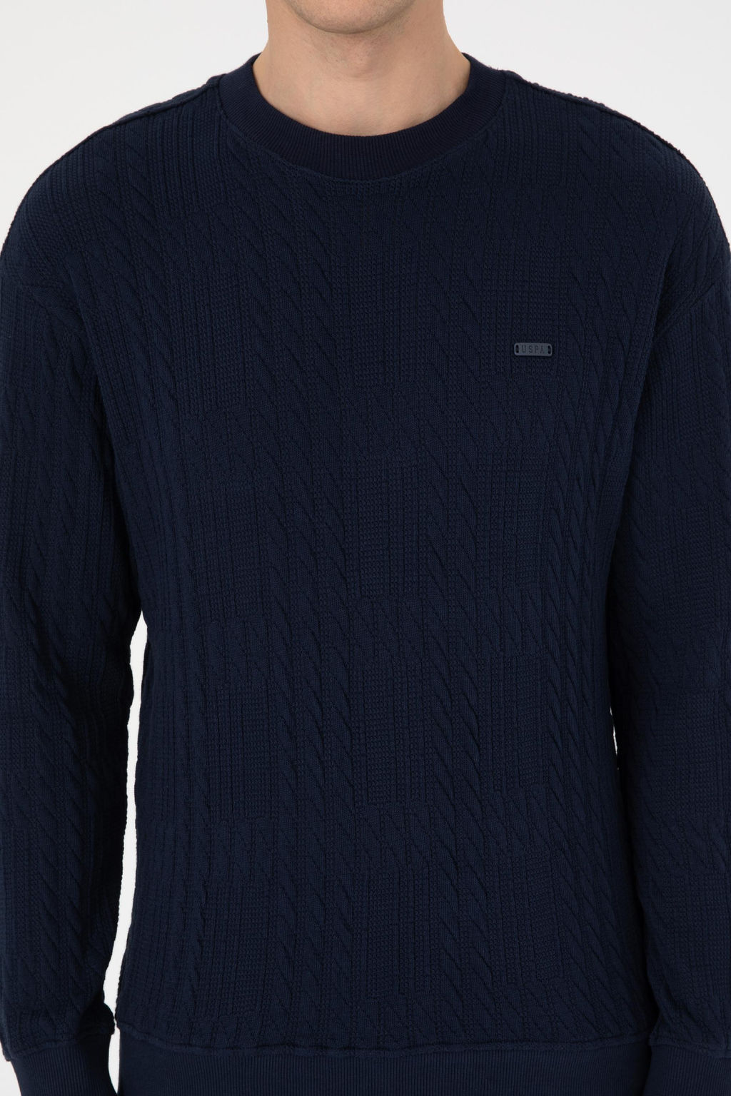 Erkek Comfort Fit Bisiklet Yaka Lacivert Sweatshirt