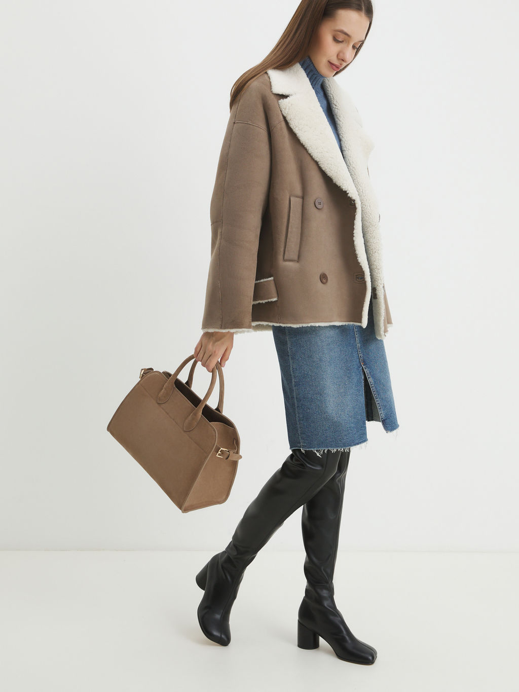 Женский тоут CALZETTI ASHLEY MEDIUM Артикул 4406304, бежевый  фото 6