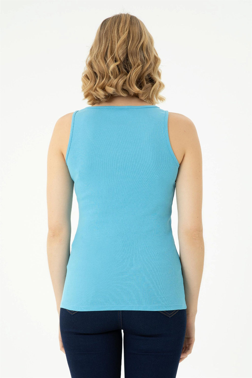 Женская базовая футболка бирюзового цвета - U.s. polo assn фото 5