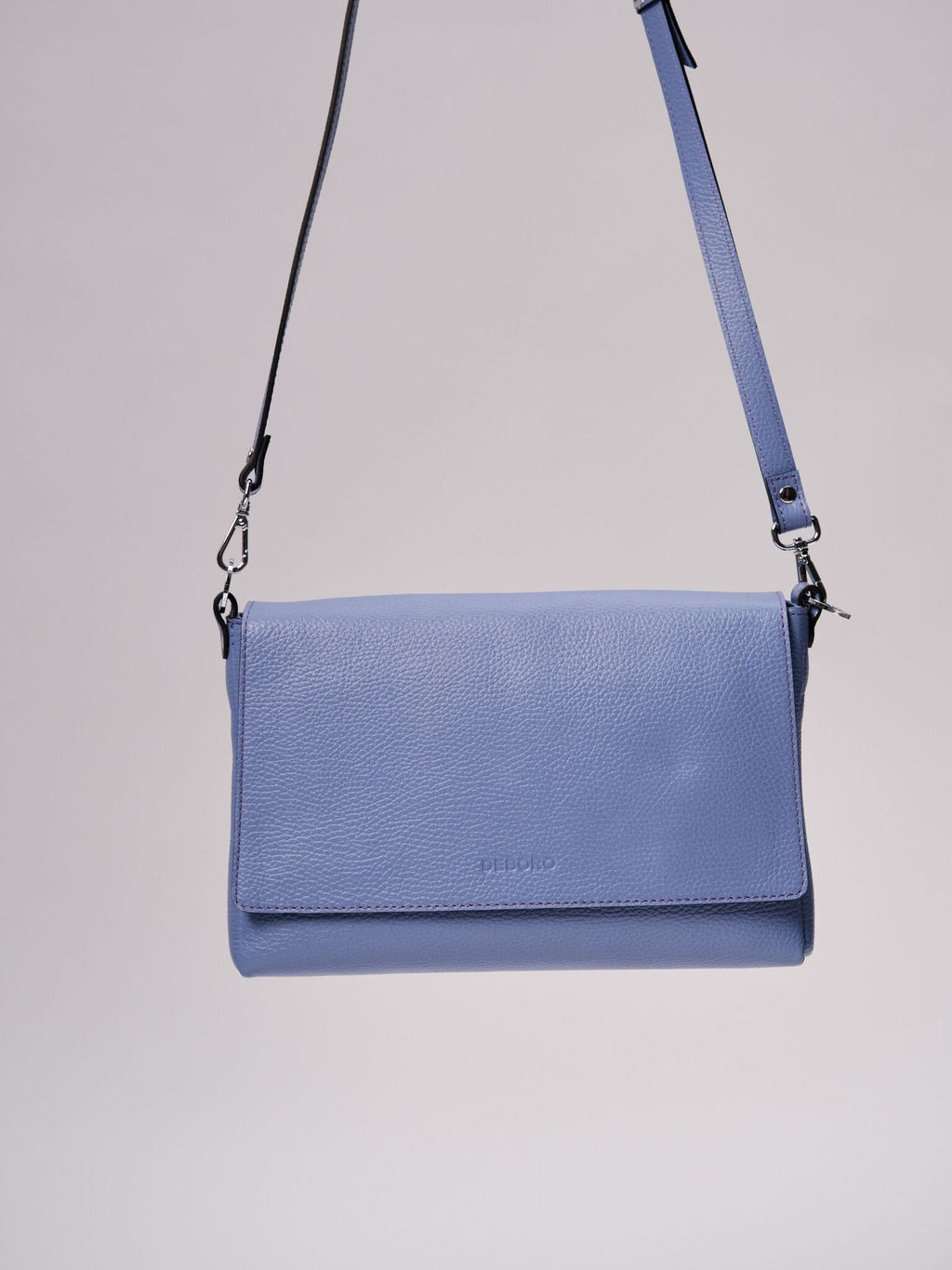 Сумка кожаная на плечо Deboro 30181 сиреневый закат