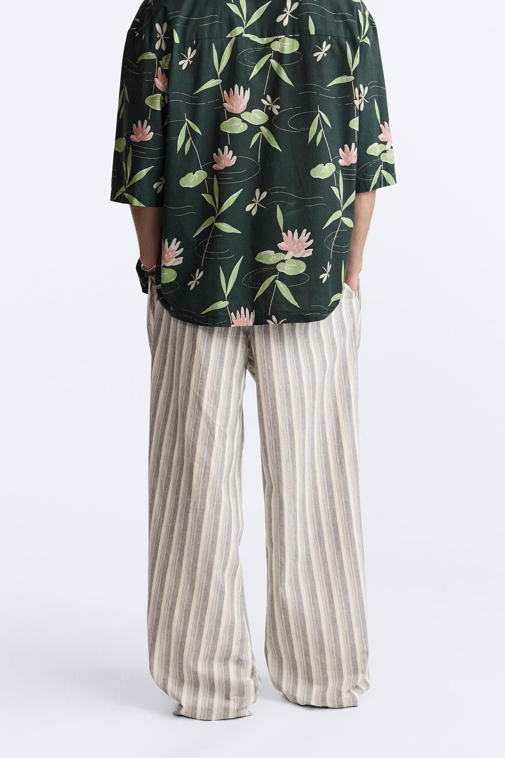 WIDE-FIT STRIPED TROUSERS - LIMITED EDITION - Zara фото 3