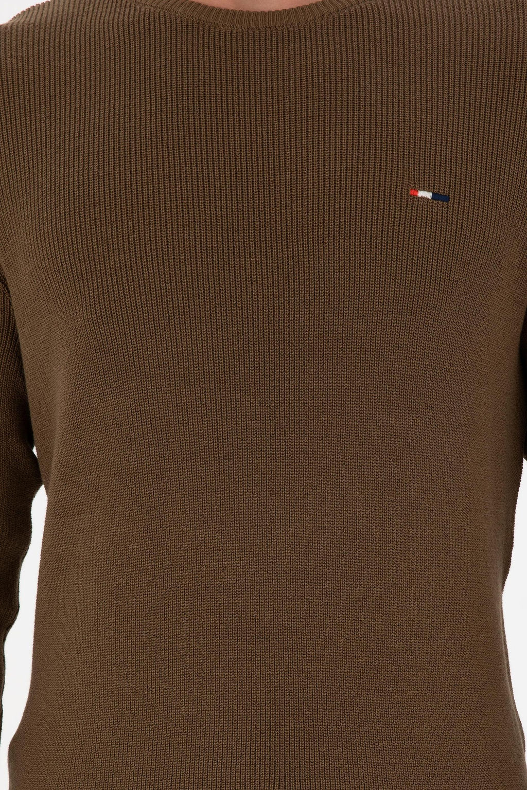 Erkek Slim Fit Bisiklet Yaka Haki Basic Kazak - U.s. polo assn фото 6