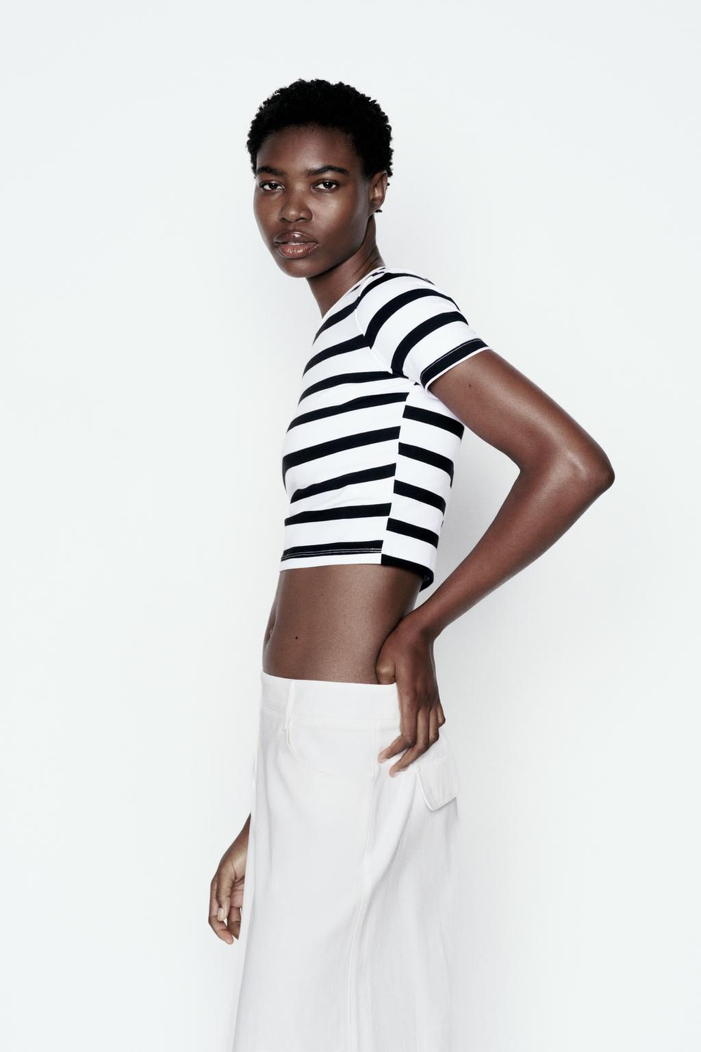 CROPPED STRETCH T-SHIRT - Zara фото 22