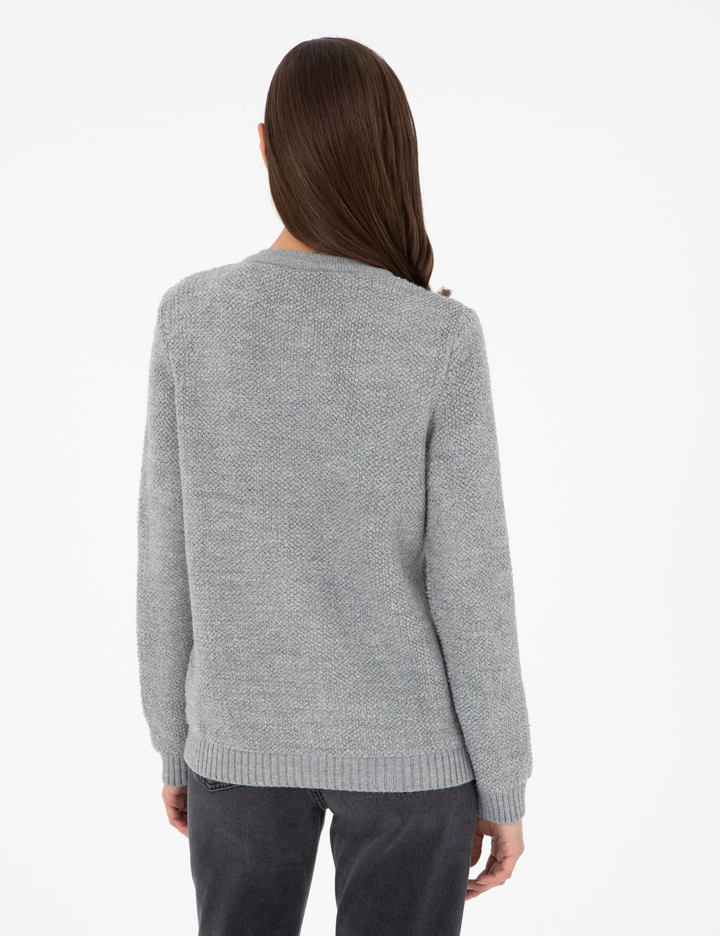Gri Melanj Slim Fit Triko H_rka
