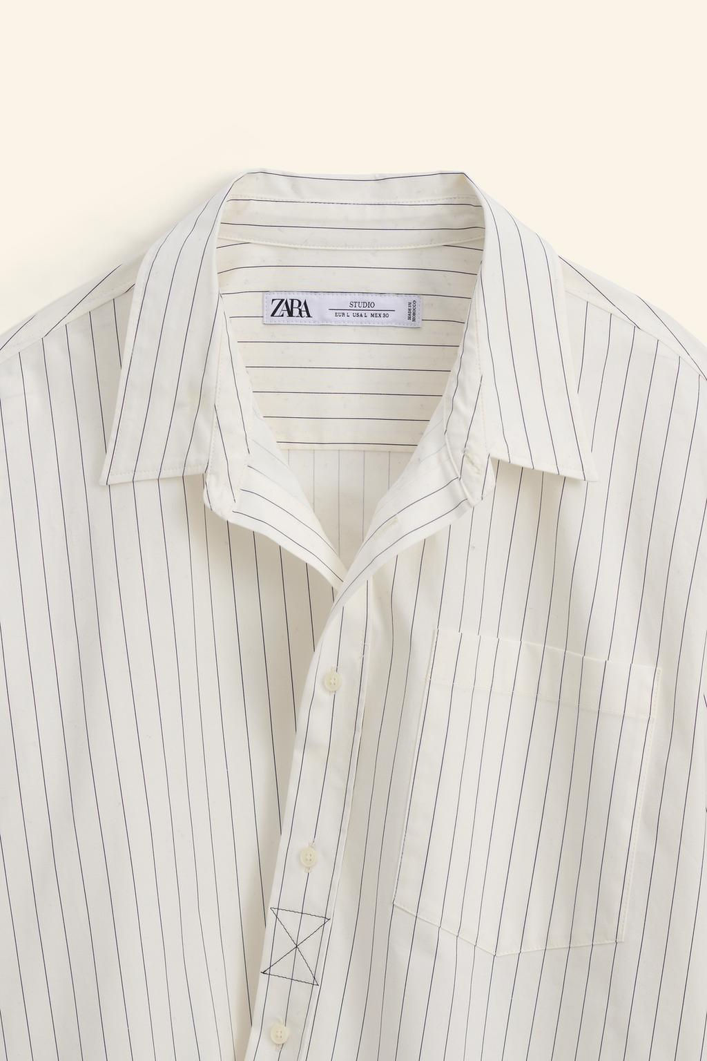 LIMITED EDITION CROSSED STRIPE SHIRT - Zara фото 10
