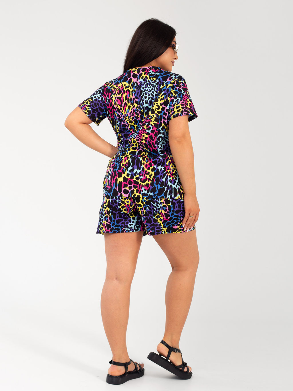 Костюм женский кулирка с шортами САФАРИ ЛЕО РОЗОВЫЙ - Домтрик фото 4