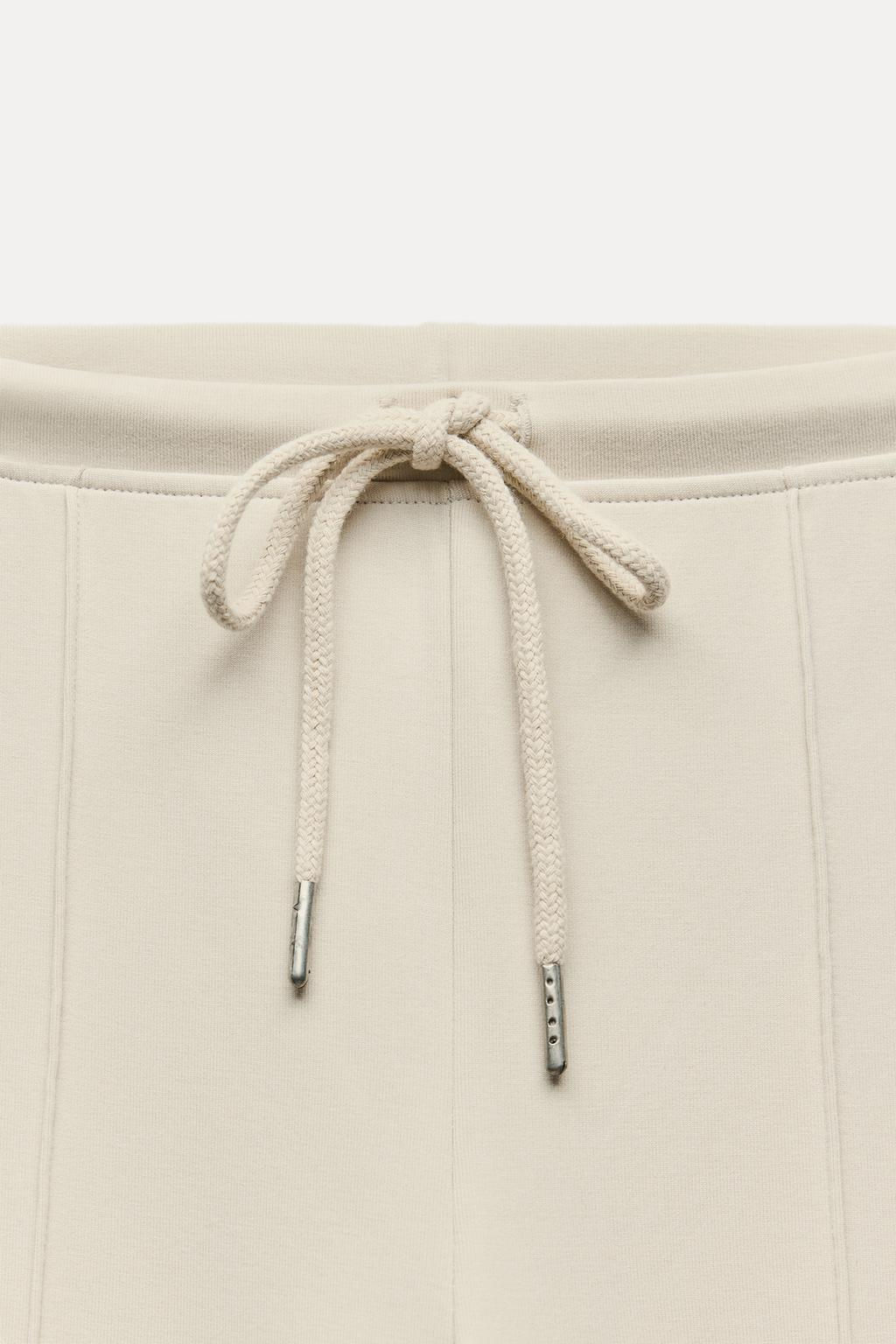 STITCHED INTERLOCK BELL BOTTOM TROUSERS - Zara фото 18