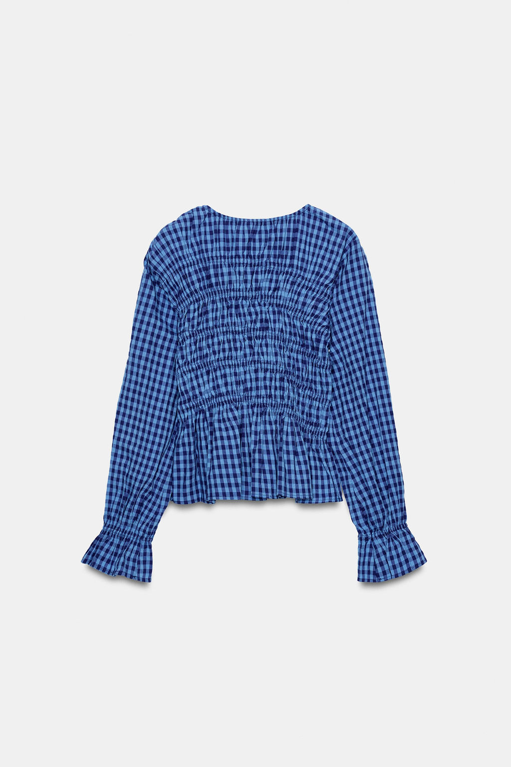 GINGHAM SHIRT WITH ELASTICATED DETAIL - Zara фото 11