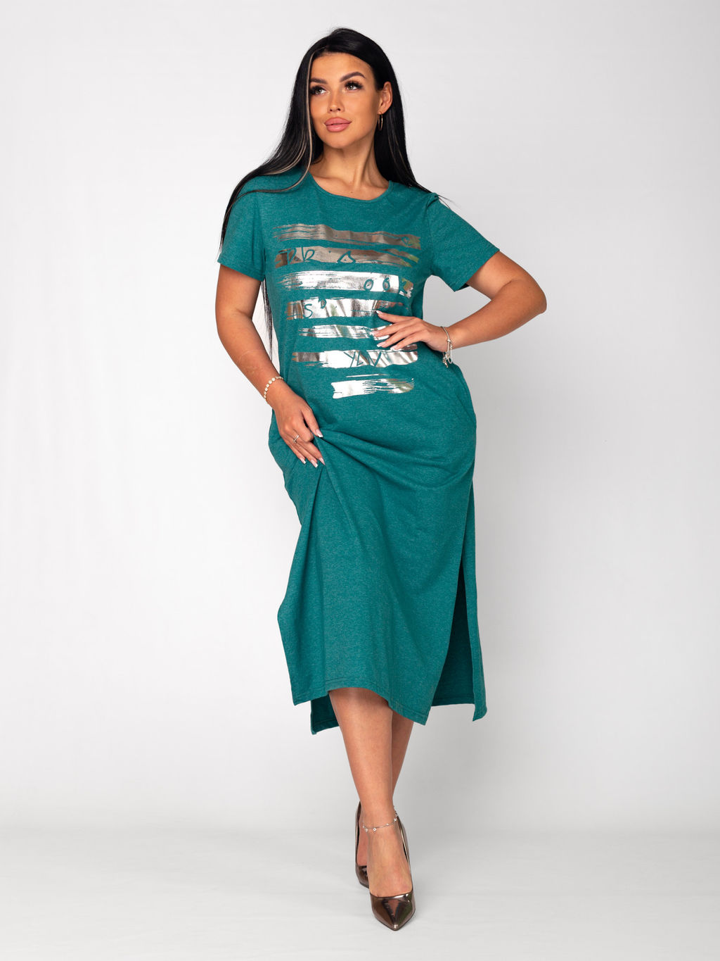 Платье женское кулирка "НАОМИ" БИРЮЗА