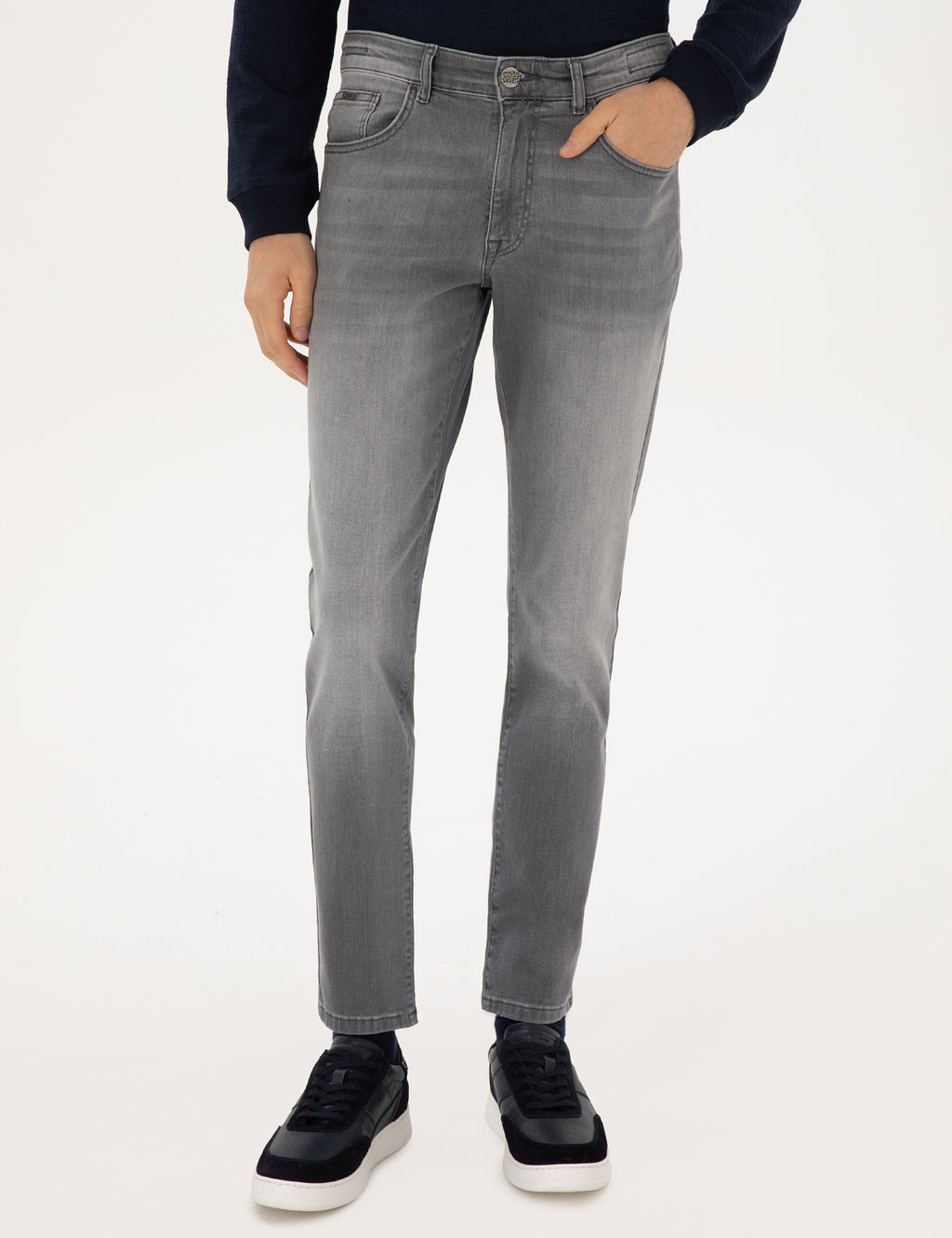 Gri Slim Fit Jean Pantolon