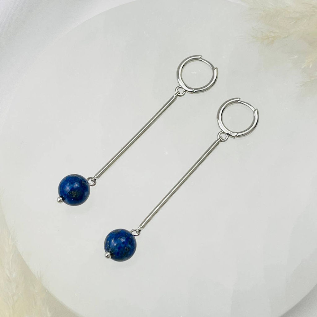 Серьги длинные с Лазуритом