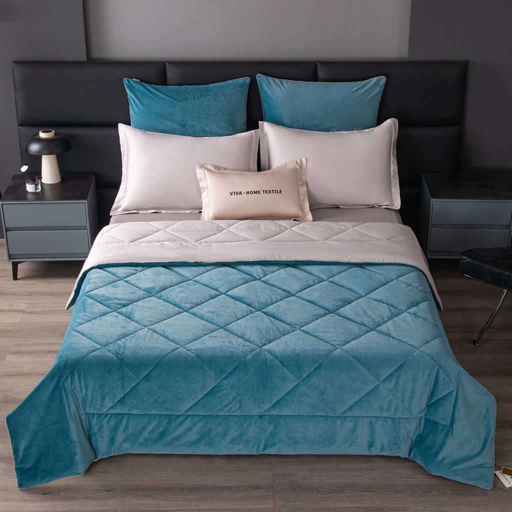 Комплект постельного белья на резинке Сатин Velvet Premium с Одеялом VPR008 180*200*25;160*200*25;140*200*25 Евро 4 Наволочки