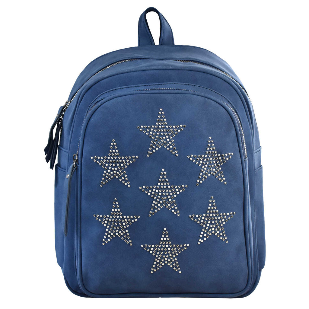 Рюкзак арт.48371 СИНИЙ С ЗАКЛЁПКАМИ ЗВЁЗДАМИ