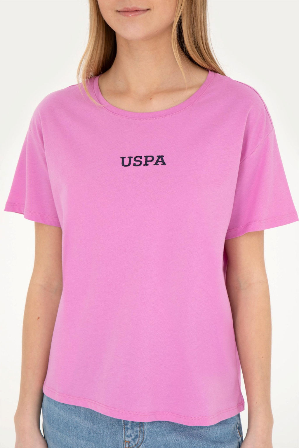 Женская фиолетовая футболка с круглым вырезом - U.s. polo assn фото 6