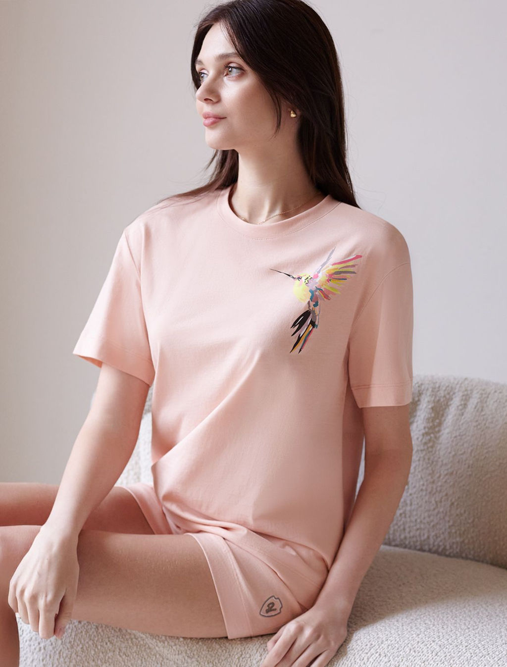 Футболка с принтом свободная из премиального 100% хлопка