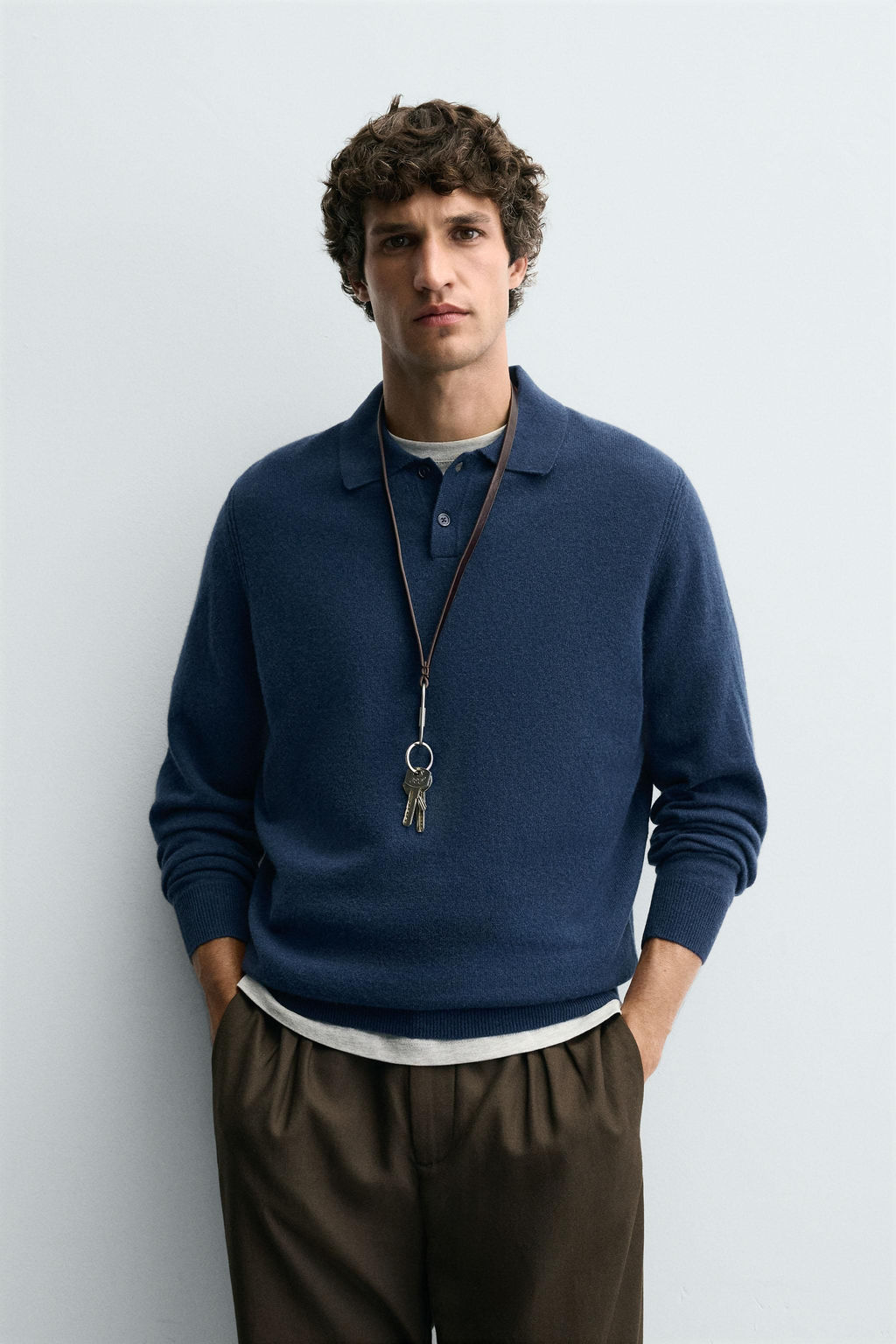 WOOL - CASHMERE KNIT POLO SHIRT - Zara фото 10