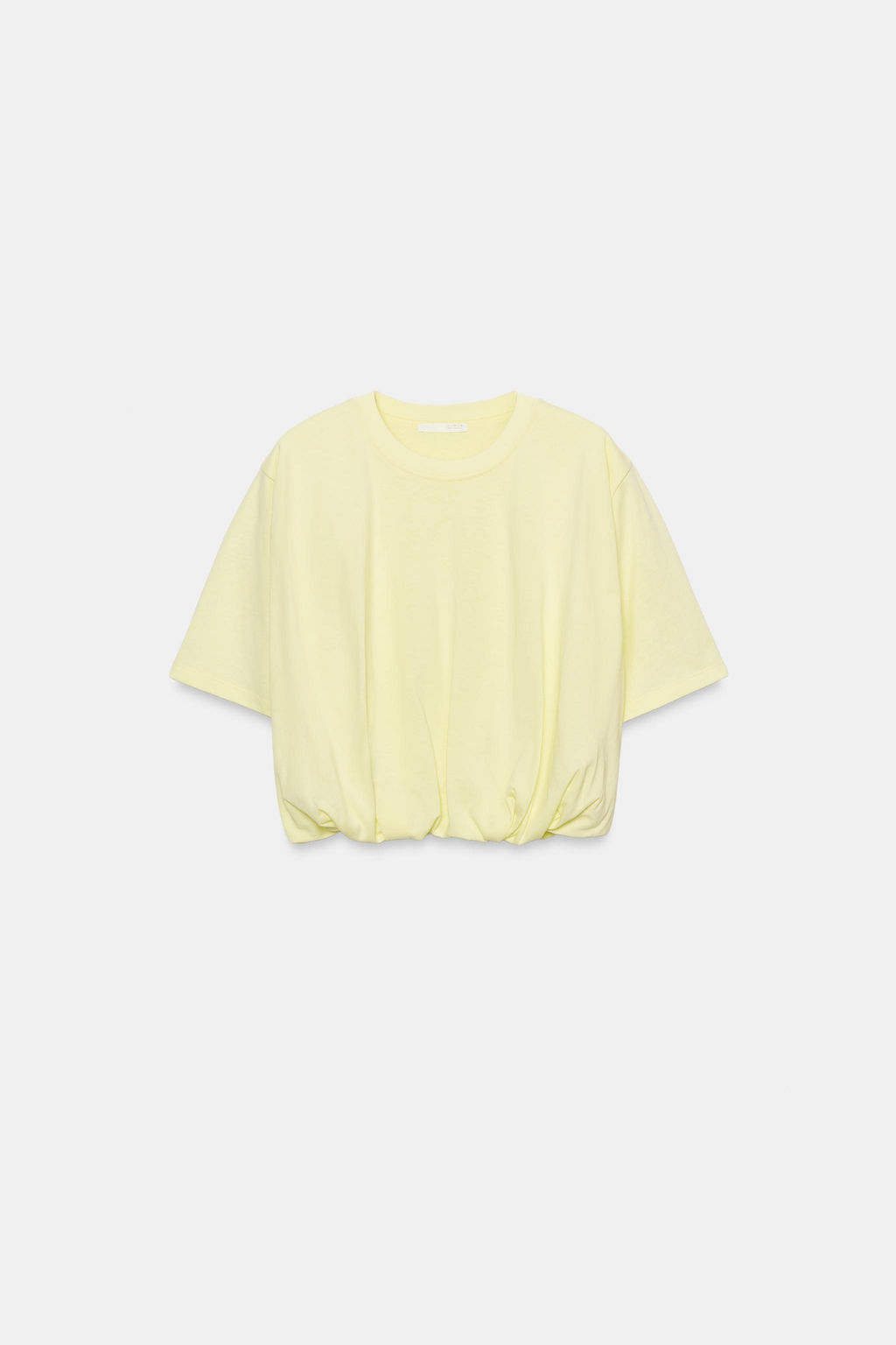 CAMISETA CROPPED ABULLONADA / Amarillo claro - Zara фото 4