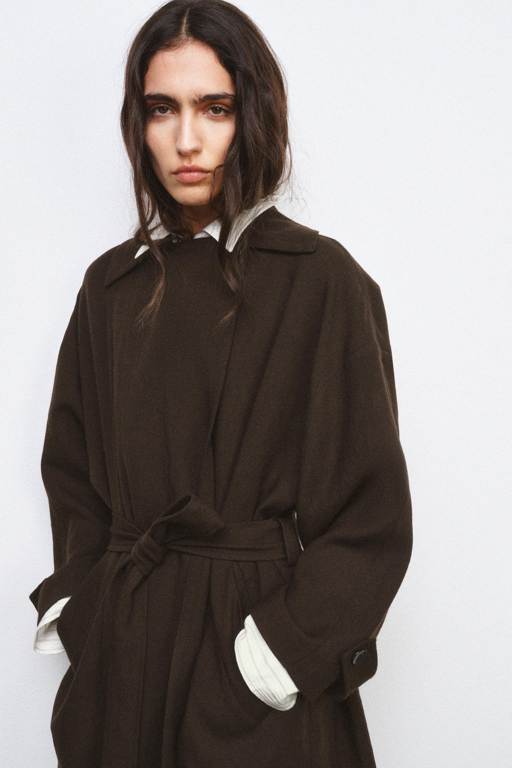 TRENCH FLUIDO LANA ZW COLLECTION LIMITED EDITION / Khaki