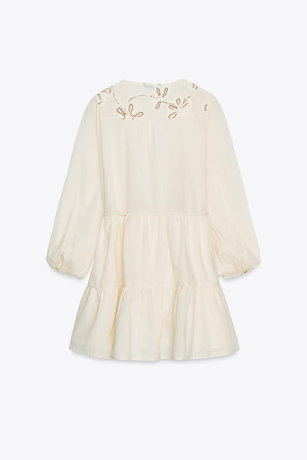 EMBROIDERED TEXTURED DRESS - Zara фото 8