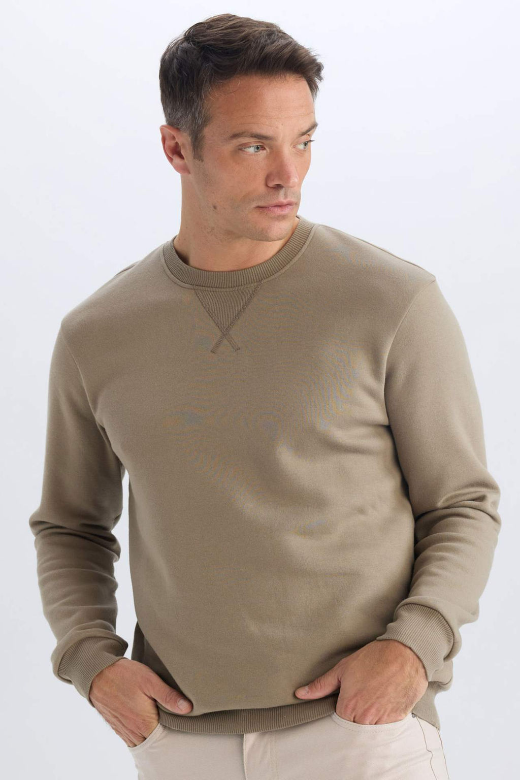 Regular Fit Bisiklet Yaka Basic Duz Kal?n Sweatshirt - Defacto фото 15