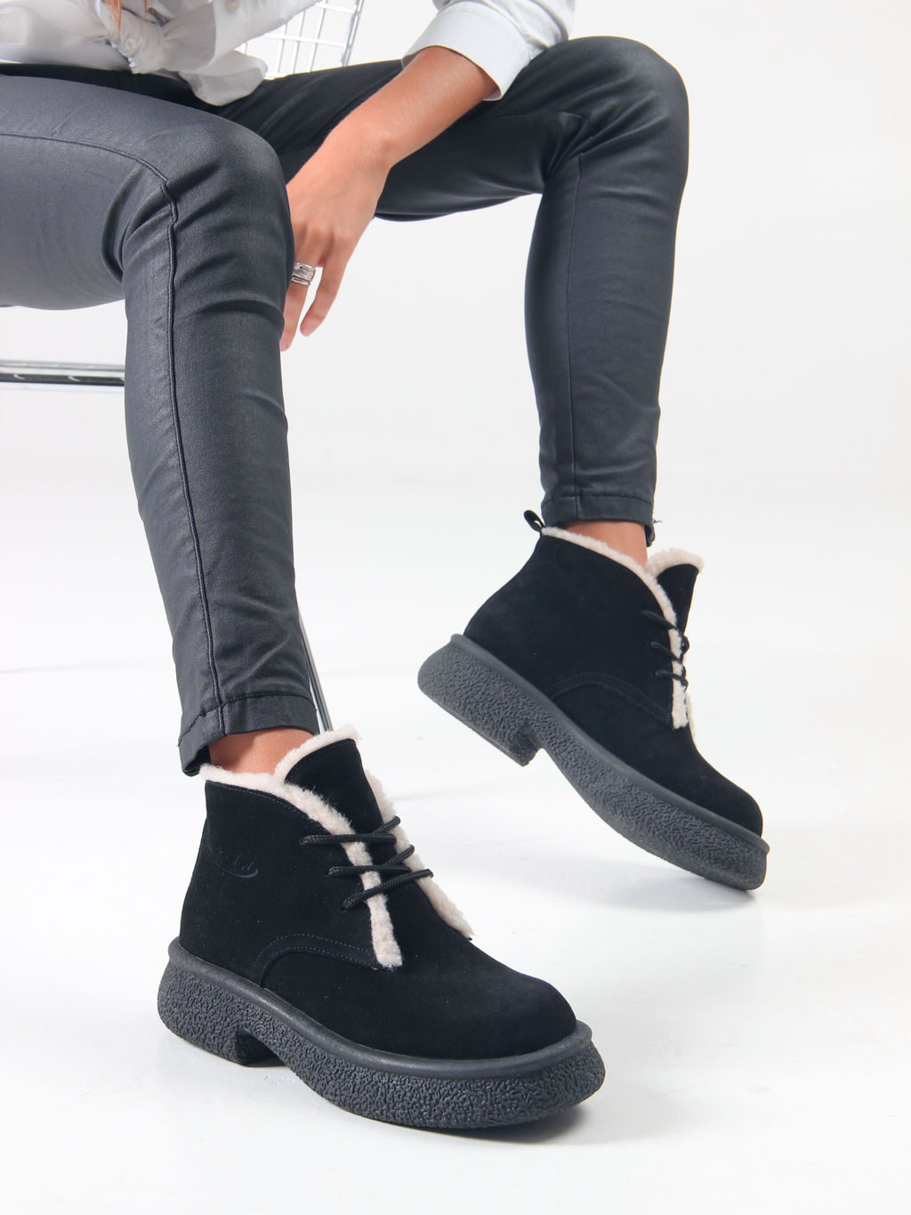 Ботинки EDART 308.агата bl. черный замша/шерсть - Ed'art фото 2