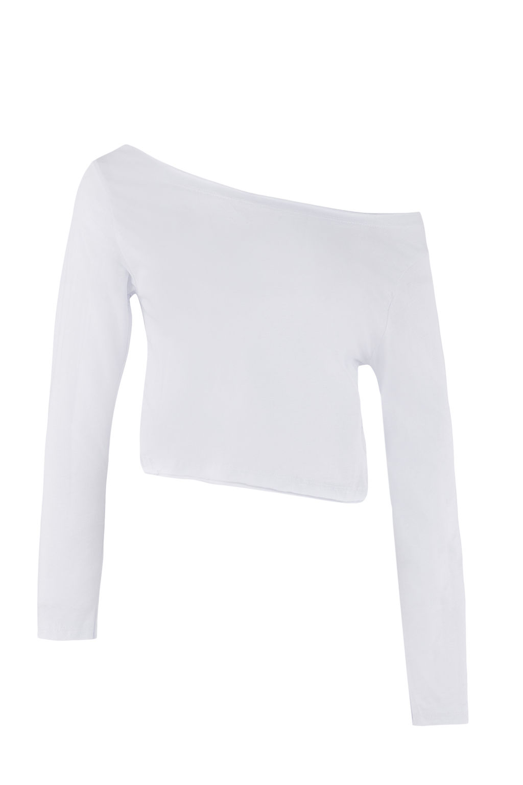 Teen Siyah-Beyaz %100 Pamuk Asimetrik Kay?k Yaka Relaxed/Rahat Kesim Orme T-Shirt TWOAW26TS00016