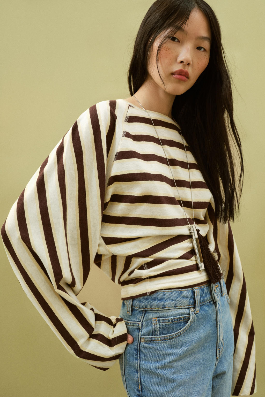CAMISETA RAYAS ALGOD?N Y LINO / rayas - Zara фото 4