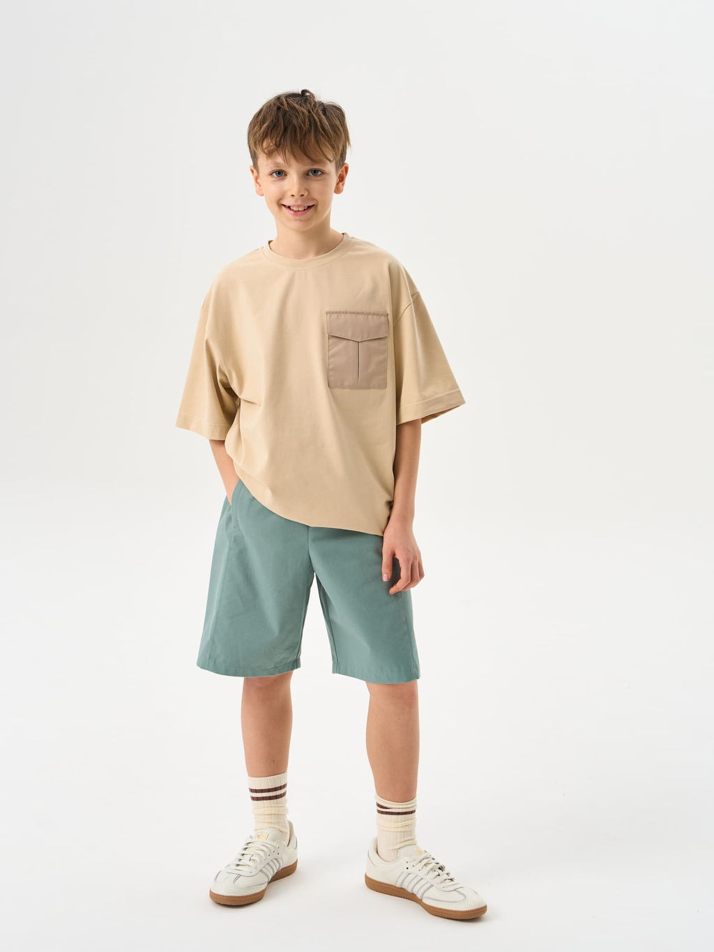 Футболка оверсайз Крем-брюле с карманом 7+ - Bungly фото 8