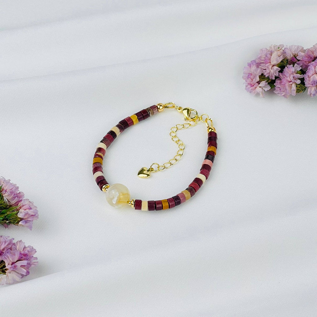 Браслет из Яшмы (Мукаит) и Агата 16,5 см +