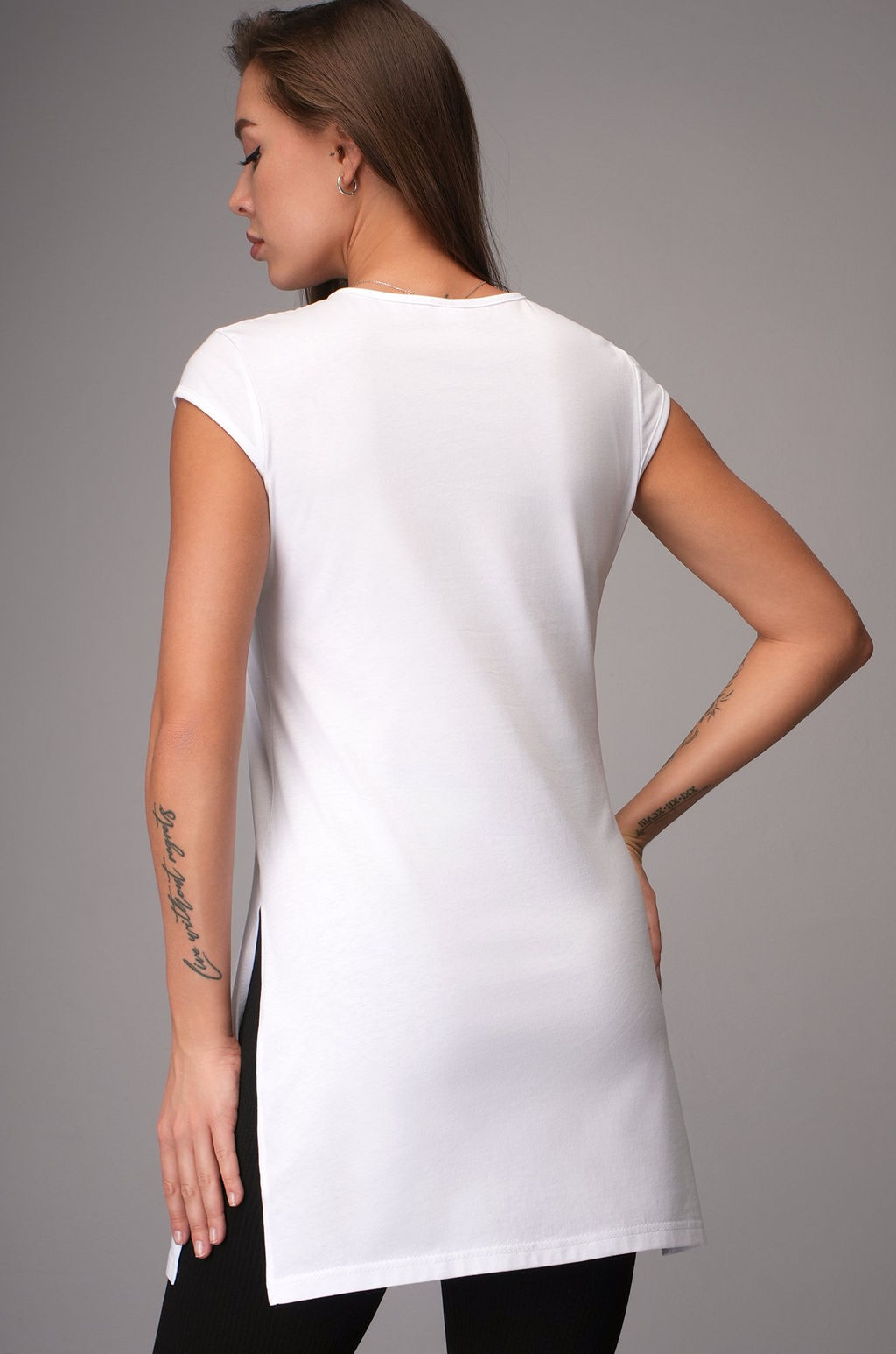 Женская футболка-туника с разрезами по бокам Happyfox