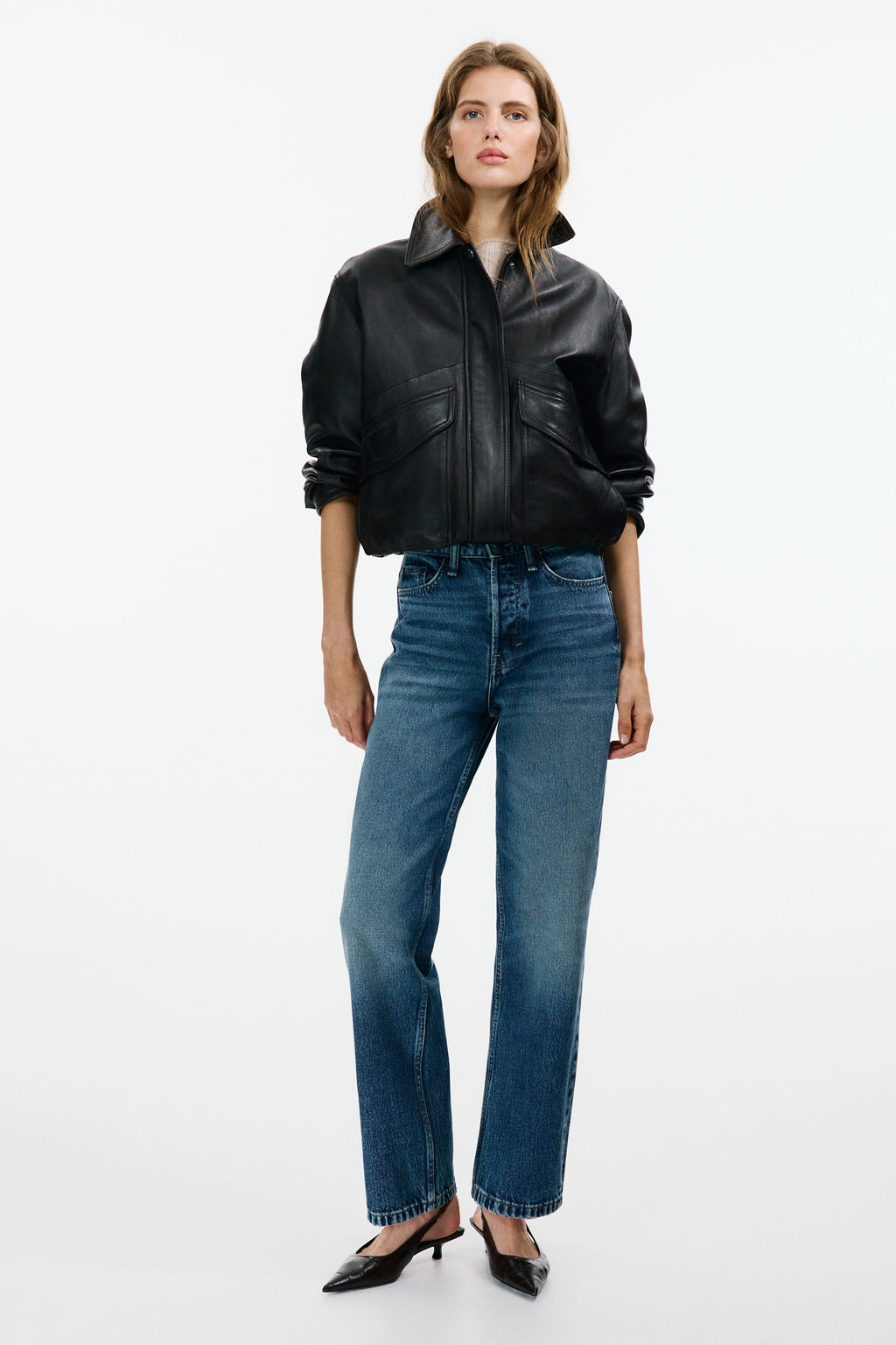Straight High Waist Ankle Jeans - H&m фото 8